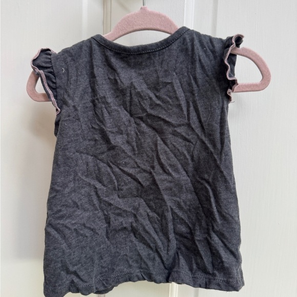 Disney Junior Minnie Mouse 18M Girls Gray & Pink Bowtastic Short Sleeve Blouse - Picture 4 of 4